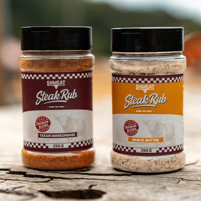SHMEAT Texan Smokehouse and Garlic Butter steak rubs